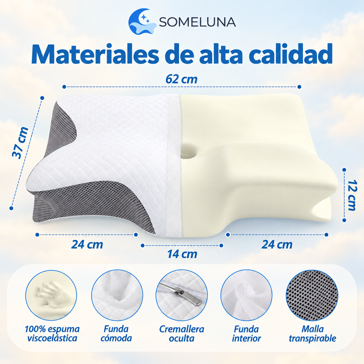 Almohada Cervical Ergonómica Someluna